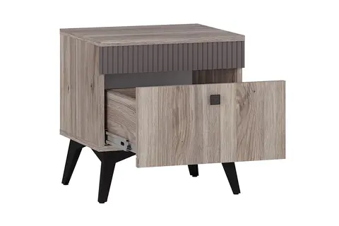 Тумба прикроватная Кассандра дуб смоки / серый