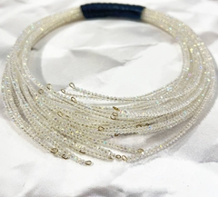 83067- Колье ЛАПЫ многослойное из чешского гранёного бисера (АНАЛОГ SWAROVSKI)  белое