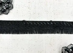 Кружево плетеное бахрома, ш. 2,5 см, чёрный