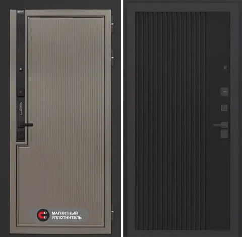 Входная дверь в квартиру Лабиринт Лаб про 1 Велютто кофе 29 Кварц черный