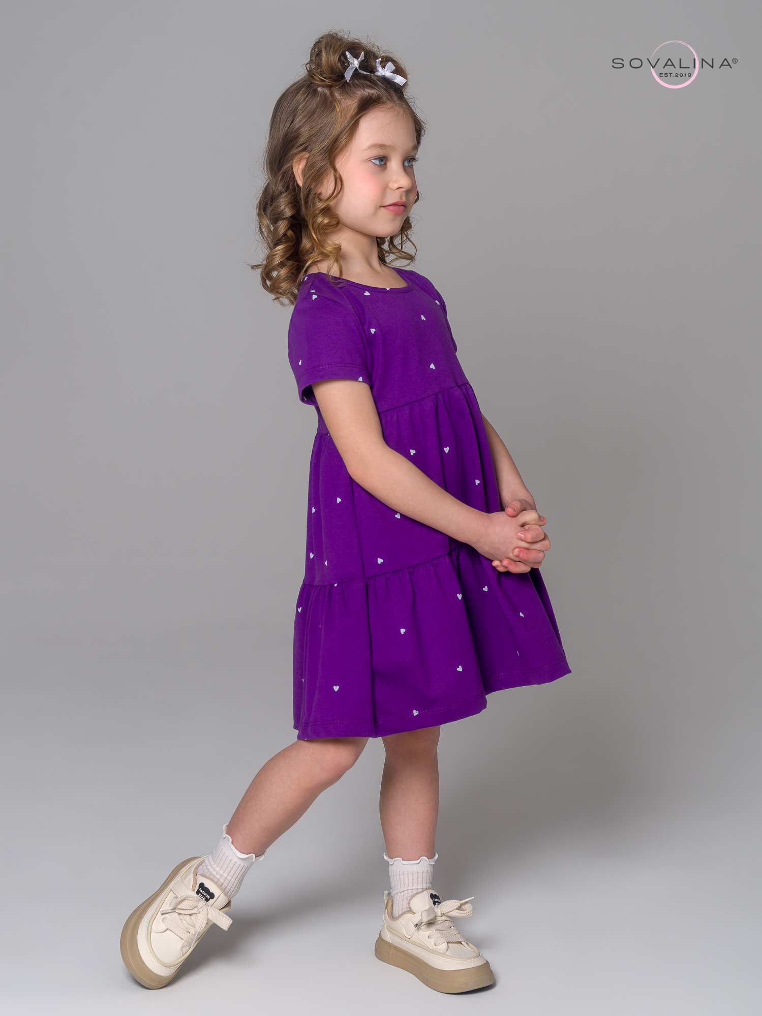 Платье Тия сердечки фиолет