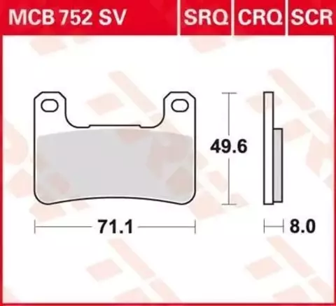 Колодки тормозные дисковые MCB752TRQ