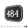 Номерок на дверь квартиры 484, для кабинета, офиса, шильдик 9 х 7 см, черный, Айдентика Технолоджи