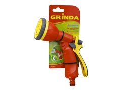 GRINDA P-8, 8 режимов, курок сзади, пластиковый, поливочный пистолет (8-427370)