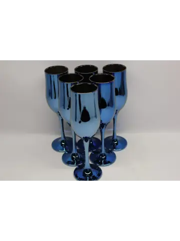 Бокалы для шампанского 6 штук Лазурит