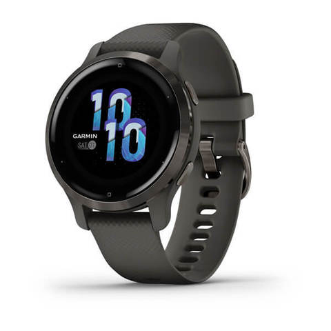 Garmin Venu 2S - Slate Stainless Steel Bezel with Graphite Case