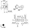 Cezares LEAF-VDIM3-L-01 Встраиваемый однорычажный смеситель с поворотном переключателем на 3 выхода, исполнение хром