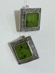 Пиония (серьги из серебра)