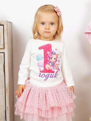 Лонгслив "Мне 1 годик" для девочки