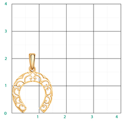5542 - Подвеска ПОДКОВА ажурная из золота 585 пробы