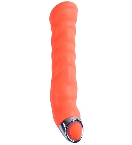 Оранжевый силиконовый G-вибратор PURRFECT SILICONE G-SPOT VIBRATOR - 17,7 см. - Dream Toys Purrfect Silicone 20962