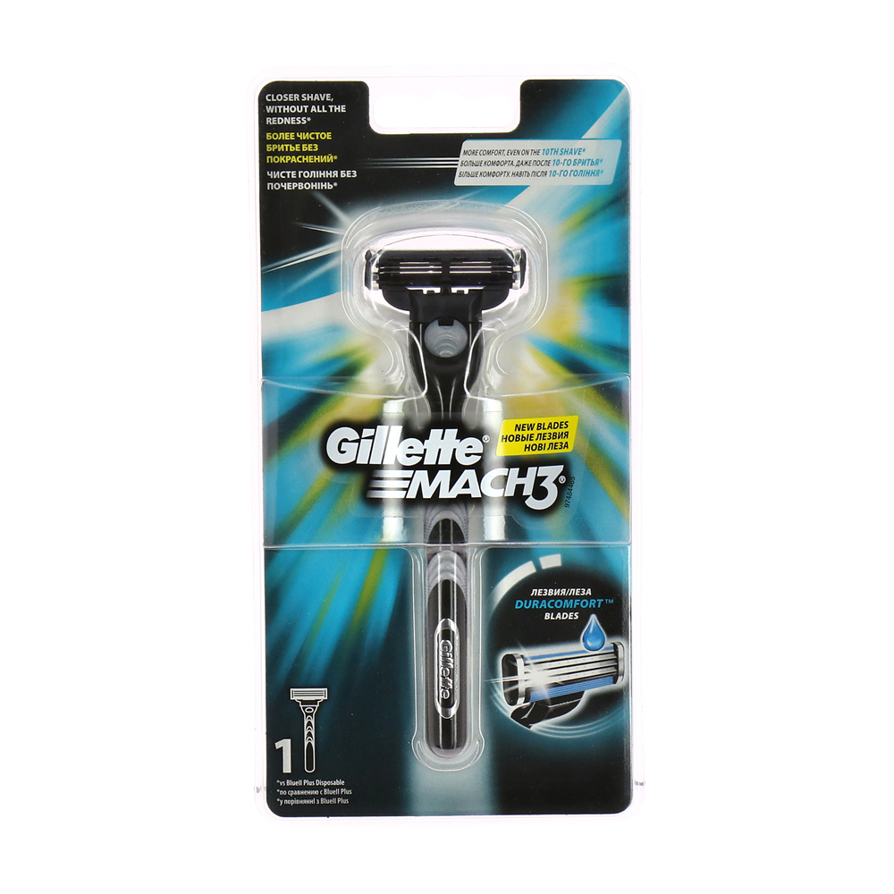 Бритвенный станок Gillette Mach3 с 1 кассетой