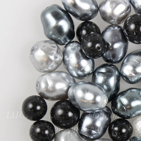 Бусины Preciosa микс "Grey"