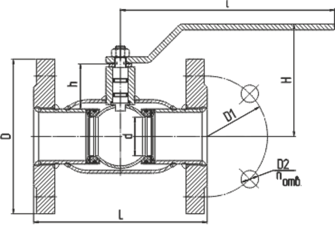 Конструкция LD КШ.Ц.Ф.GAS.150/125.016.Н/П.02 Ду150