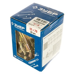 ЗУБР М12 х 70 мм, 25 шт, анкерный болт с крюком, Профессионал (302372-12-070)