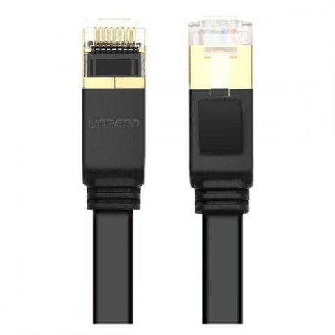 Кабель UGREEN Cat 7 U/FTP Lan Cable Flat Design, 1м, черный NW106