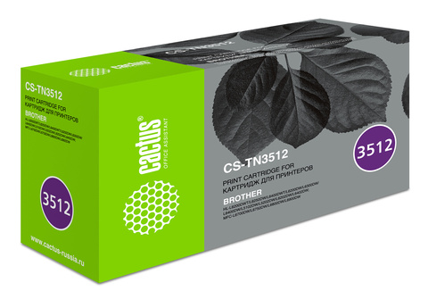 Картридж лазерный Cactus CS-TN3512 TN-3512 черный (12000стр.) для Brother DCP L6600DWHL, L6250DNHL, L6300DWHL, L6400DWHL, L6400DWTMFC, L6800DWMFC, L6800DWTMFC, L6900DWMFC, L6900DWT