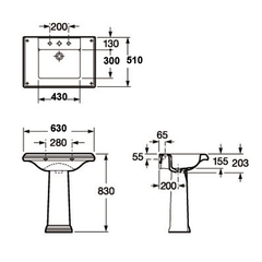УМЫВАЛЬНИК С ПЬЕДЕСТАЛОМ ROCA AMERICA