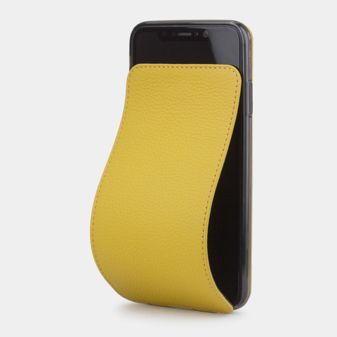 Чехол для iPhone XS Max из натуральной кожи теленка, желтого цвета