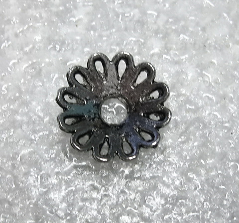 Шапочка для бусины "Ажурная" (цвет - античное серебро) 12  мм, 10 штук ()