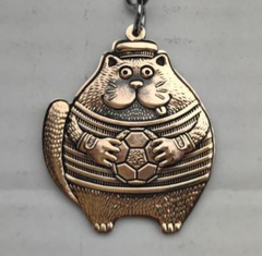 Брелок Кот Привет из Петербурга. Металл