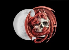 Силиконовый молд Череп с драконом