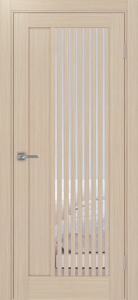 Дверь межкомнатная Оптима Порте Турин 544.12, цвет беленый дуб, экошпон, стекло прозрачное