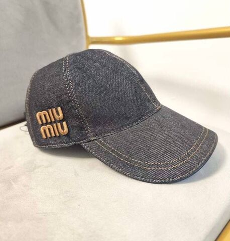 Бейсболка MiuMiu джинсовая темносерая