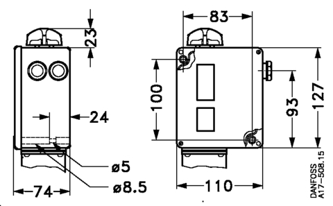 Реле давления RT1A Danfoss 017-500166