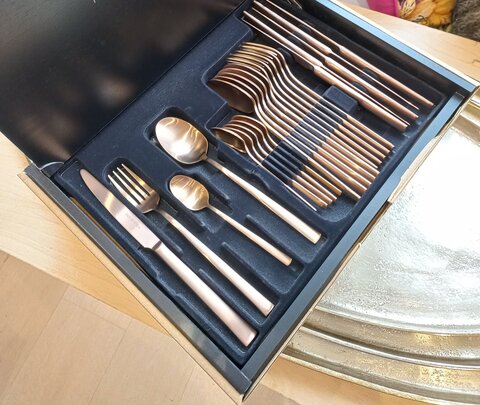 Набор столовых приборов на 6 персон 24 предмета Belo Inox Touch Mate Bronze