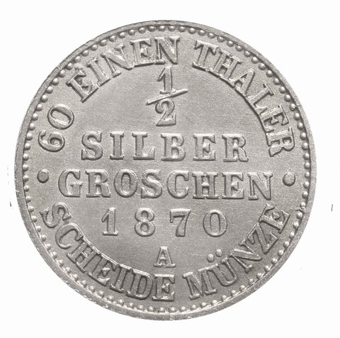 1/2 гроша 1870 (А) Германия-Пруссия AU