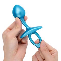 Голубая анальная пробка для массажа простаты Bulb Silicone Prostate Plug - 10,7 см. - 