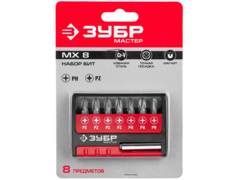ЗУБР MX-8, 8 шт, набор бит с адаптером (26089-H8)