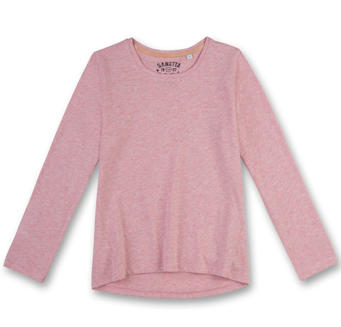Лонгслив Sanetta, хлопок 100%, цвет розовый меланж