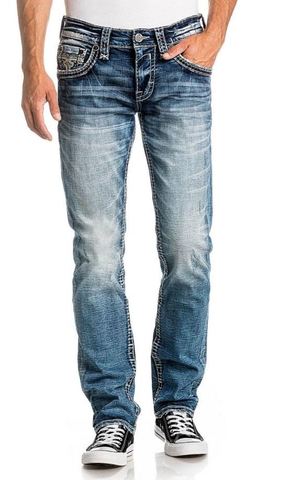 Rock Revival | Джинсы мужские BURRO ALT STRAIGHT RP2396A203 зауженные перед