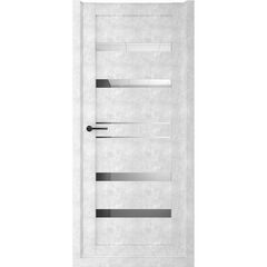 Купить Межкомнатная дверь экошпон Дрезден бетон светлый стекло зеркало
