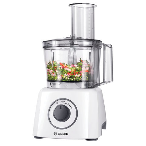 Кухонный комбайн BOSCH MCM3110W, 800 Вт, 2 скорости, 3 насадки, белый