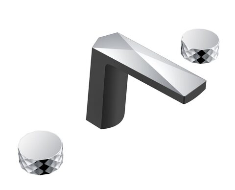 Boheme Venturo 150-BCR-DIAMOND Смеситель для раковины на 3 отверстия, цвет: хром, чёрный