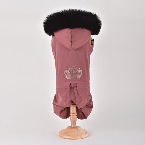 Royal Dog зимний костюм Элегант стразы Марсала L