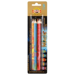 Карандаши многоцветные KOH-I-NOOR jumbo MAGIC 3406, 5шт: ORIGINAL, TROPICAL, FIRE, NEON, AMERICA,