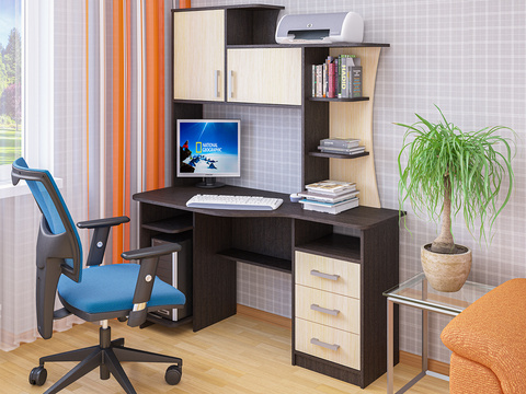 Компьютерный стол СК-19 венге / дуб молочный