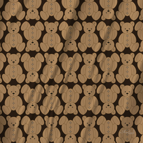 Платок каре 90*90см, ТЭДДИ на чёрном