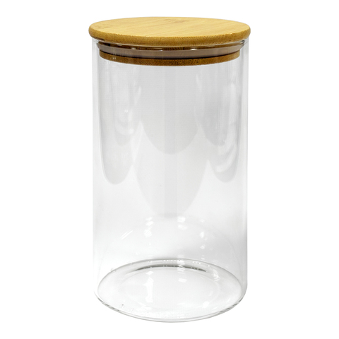 Контейнер с крышкой для сыпучих продуктов Nässla (1200ml.), контейнер-стекло, крышка-бамбук