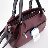 Сумка Саломея 607 гладкий бордо + черный