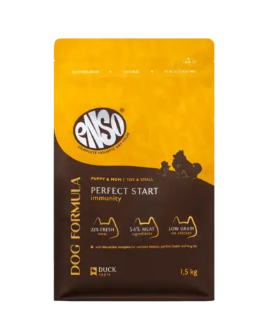 ENSO DF Perfect start сухой корм для щенков, берем. и кормящ. мелк/мини собак утка/яблоко 1,5 кг