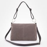 Сумка Саломея 1155 эко-замша серый шоколад