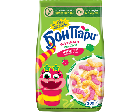 Готовый завтрак Бон Пари фруттифан змейки 200гр