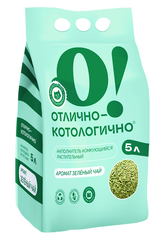О! Отлично-котологично наполнитель для кошек растительный зелёный чай