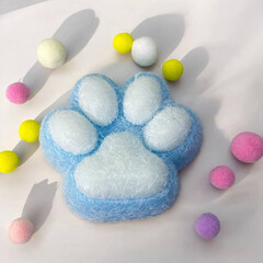 Игрушка-антистресс, тянучка мохнатая, Лапка, двухцветная, МИКС, 7,5*7*2,5см, 1 шт.
