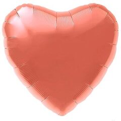 Аг 19''/48 см, Сердце, Металлик Коралл (Coral), 1 шт
